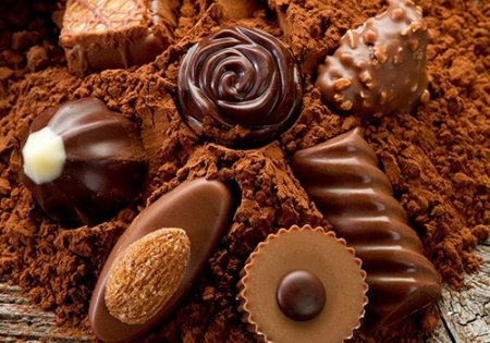 Разнообразные виды шоколадных конфет